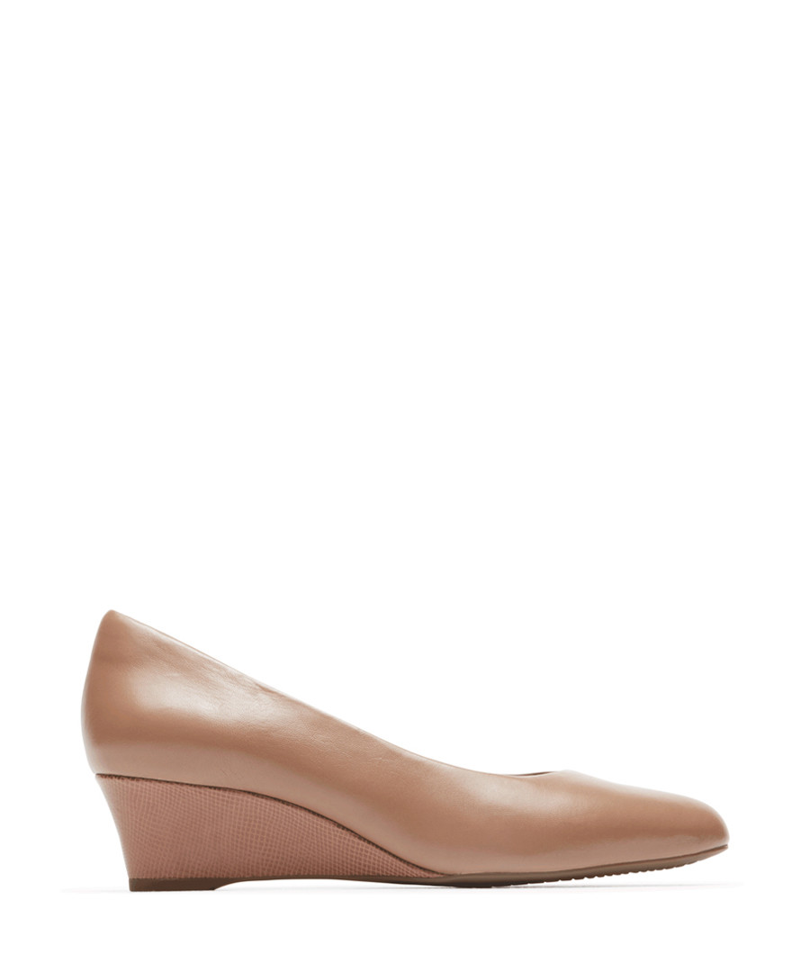 Taupe leather wedge heels Sale - rockport