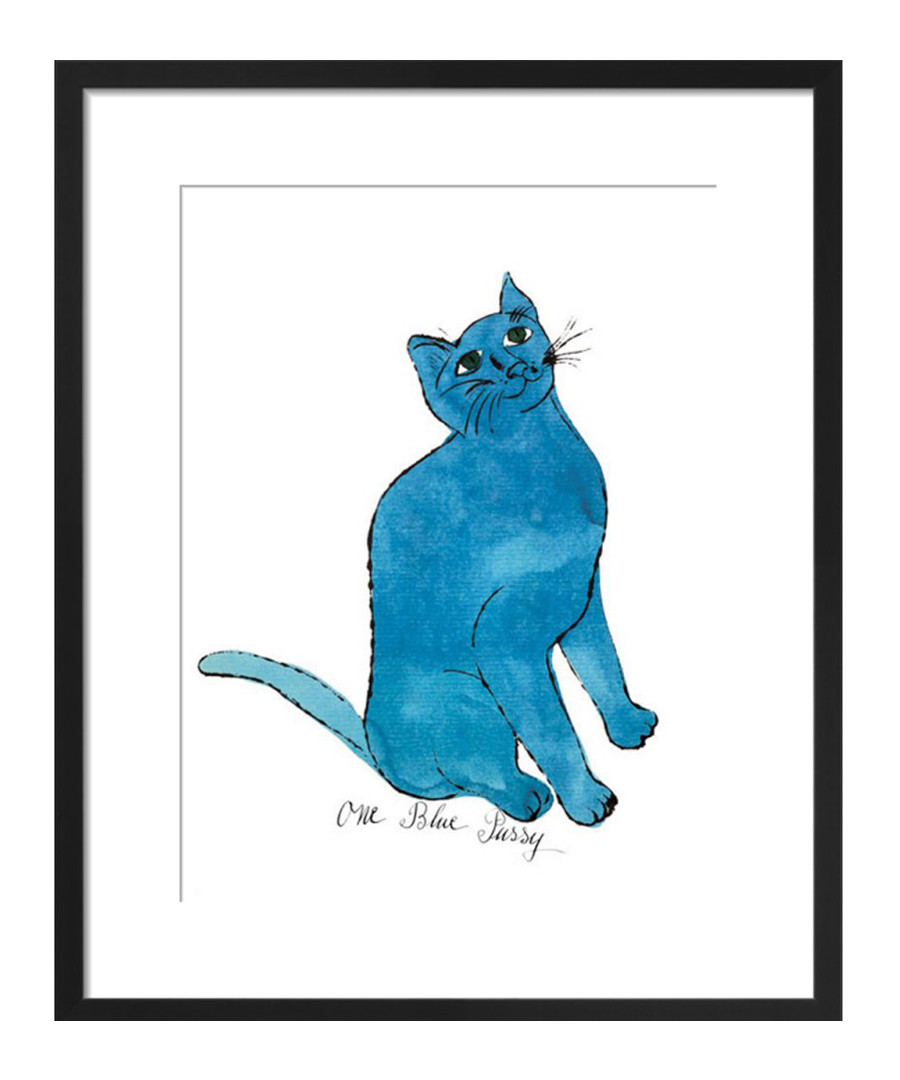 One Blue Pussy framed print 28 x 36cm Sale - andy warhol