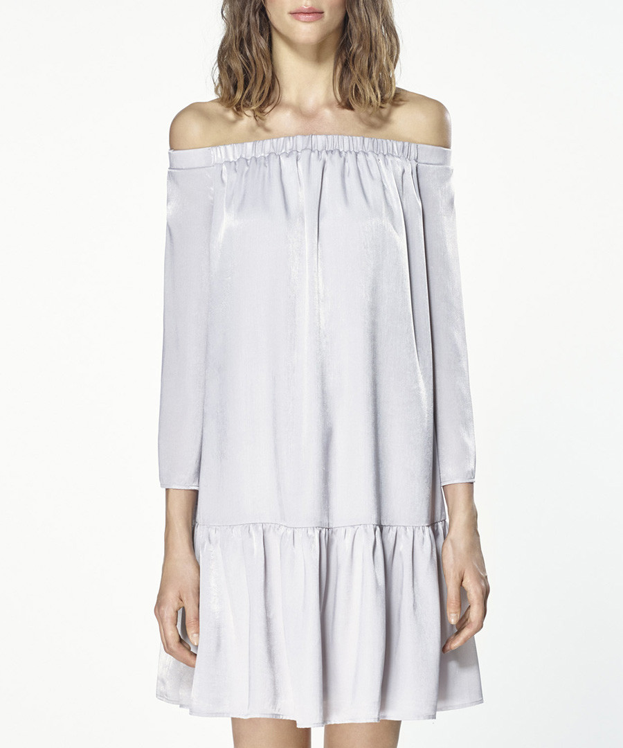 Silver off-the-shoulder dress Sale - paisie