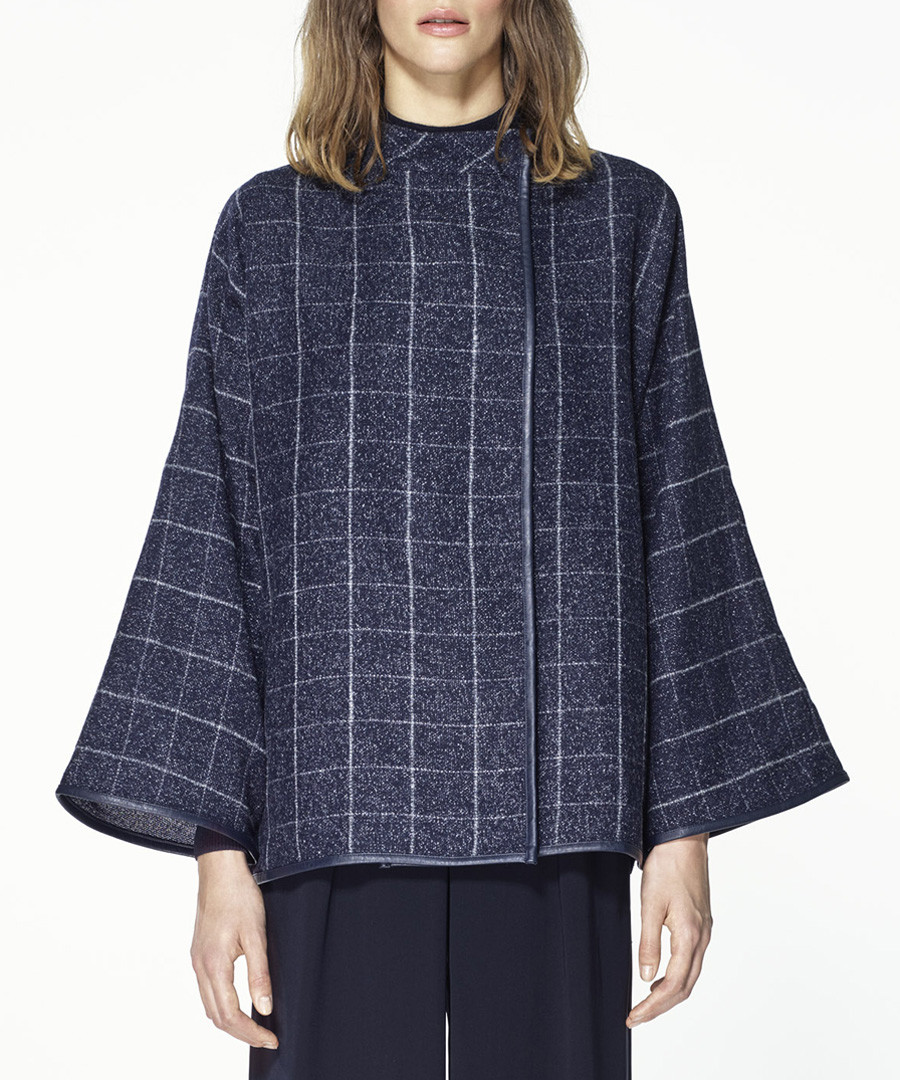 Multi checked kimono sleeve jacket Sale - paisie