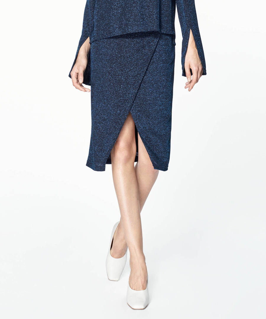 Turquoise wrap midi skirt Sale - paisie