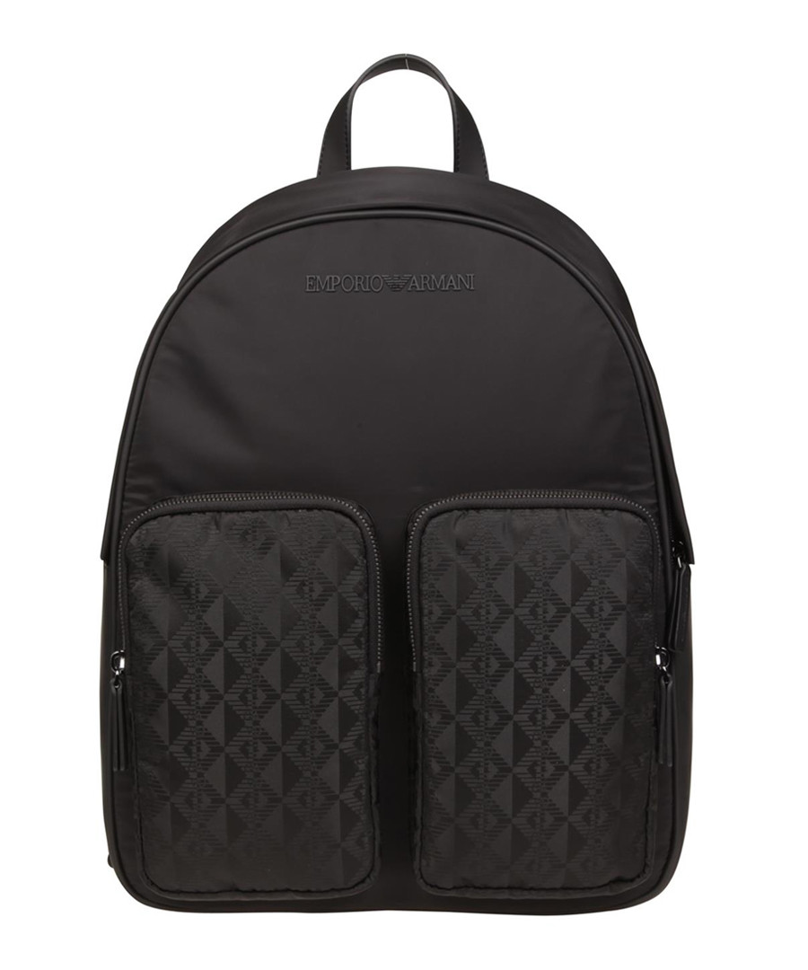 Black pocket jacquard backpack Sale - EMPORIO ARMANI