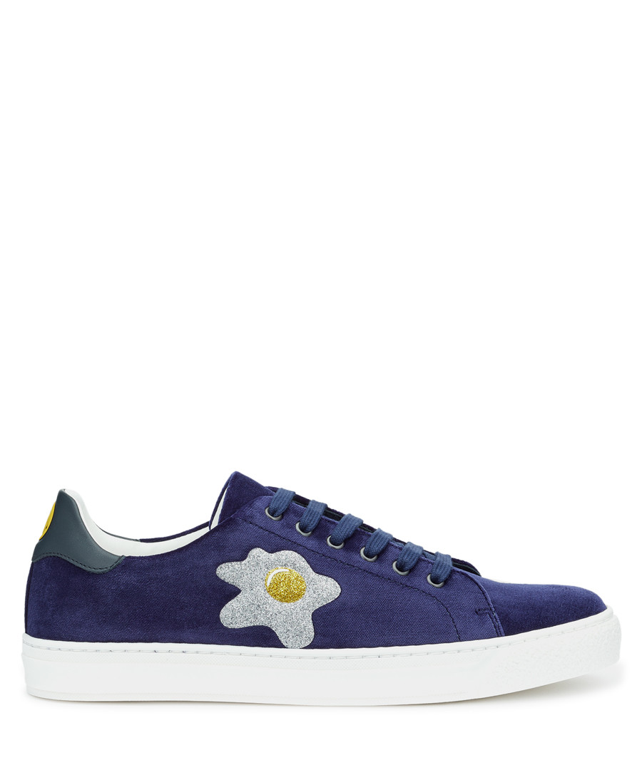Indigo egg lace-up sneakers Sale - Anya Hindmarch