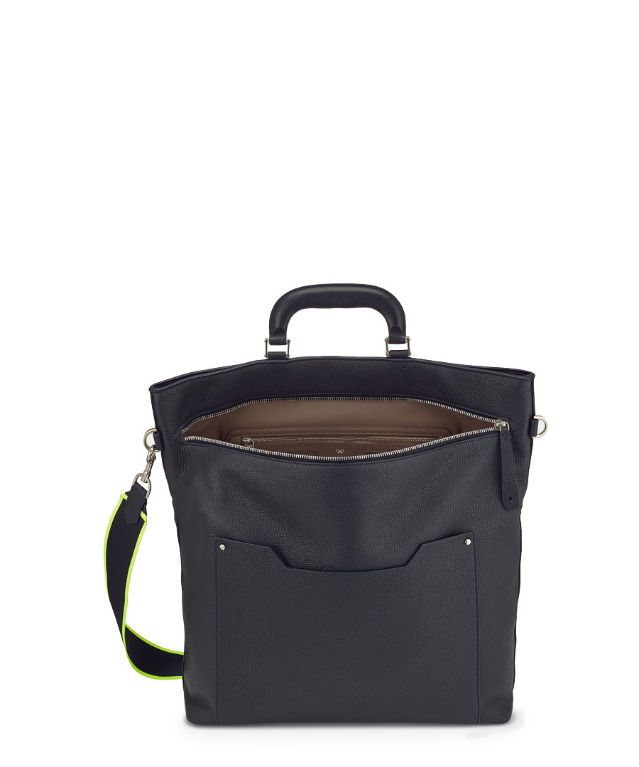 Orsett navy leather grab bag Sale - anya hindmarch
