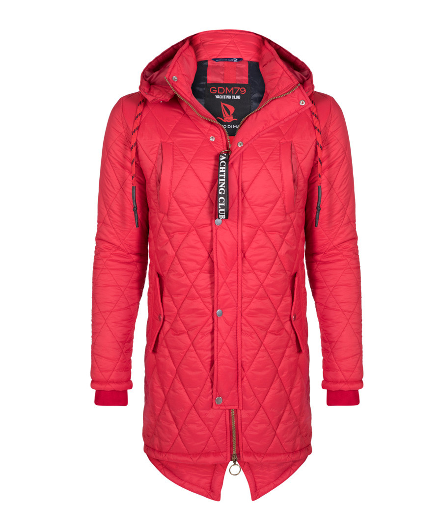Red quilt hooded coat Sale - giorgio di mare