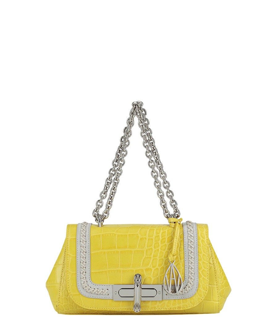Redmayne lemon moc-croc shoulder bag Sale - Amanda Wakeley