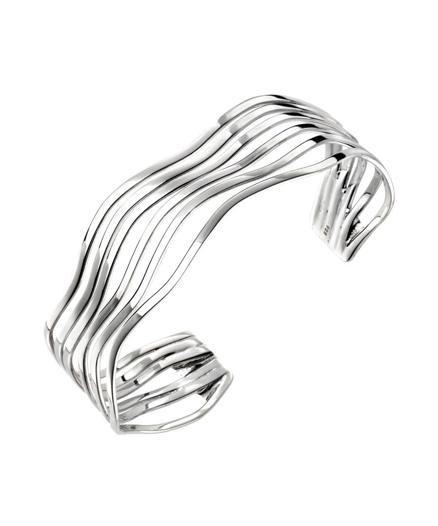 Sterling silver open wave bangle Sale - Elements