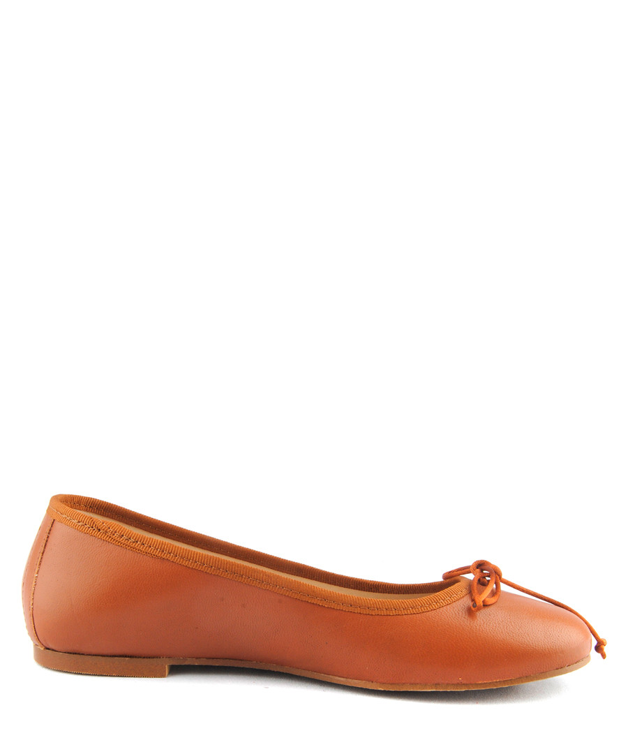 Orange leather ballet pumps Sale - BROSSHOES