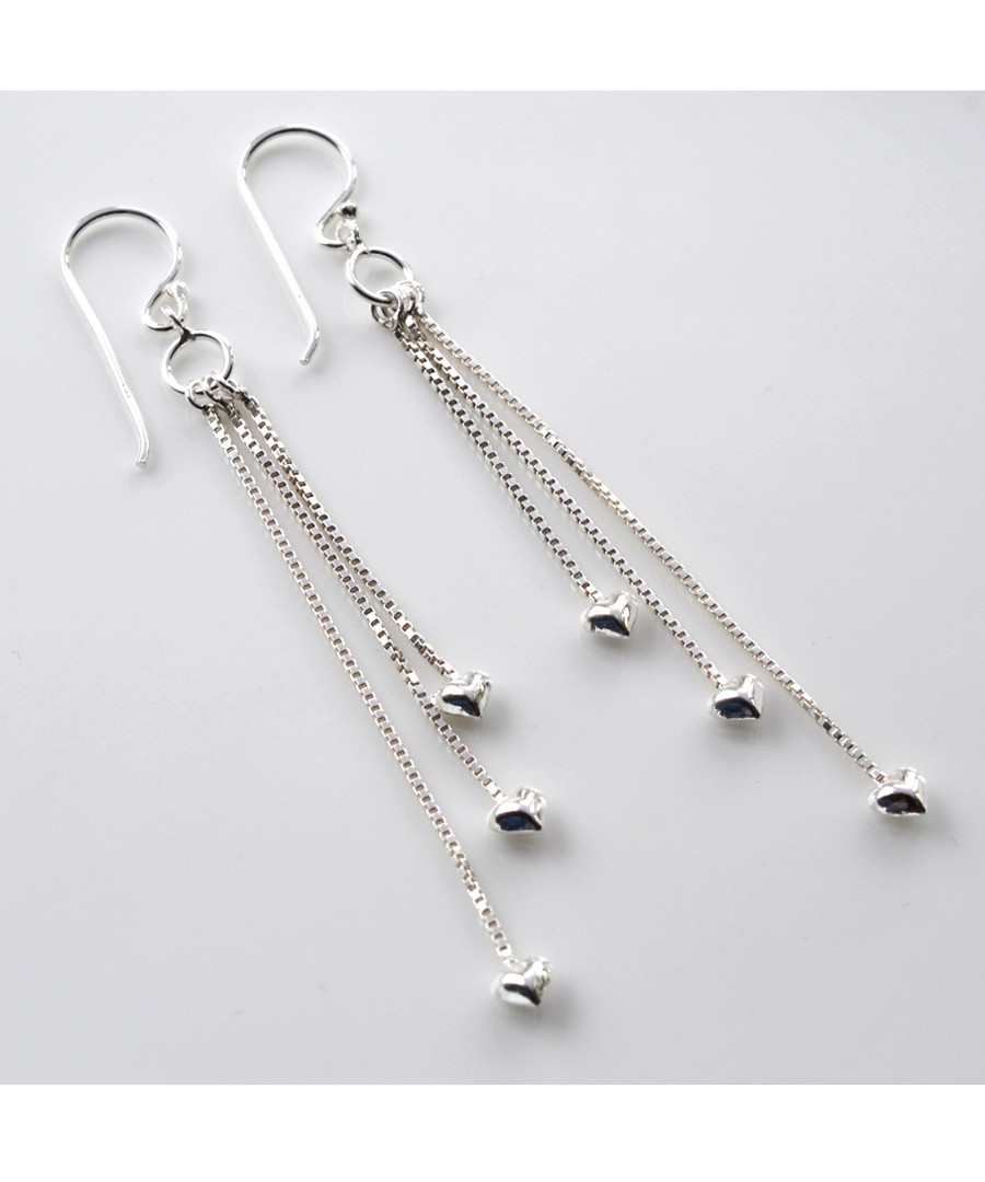 Sterling silver hearts drop earrings Sale - martha jackson