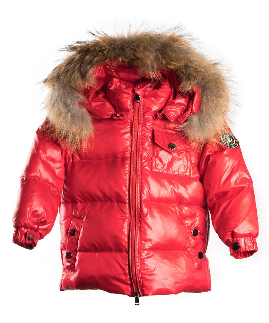 Red down filled fur puffer coat Sale - LOOK LIKE COOL