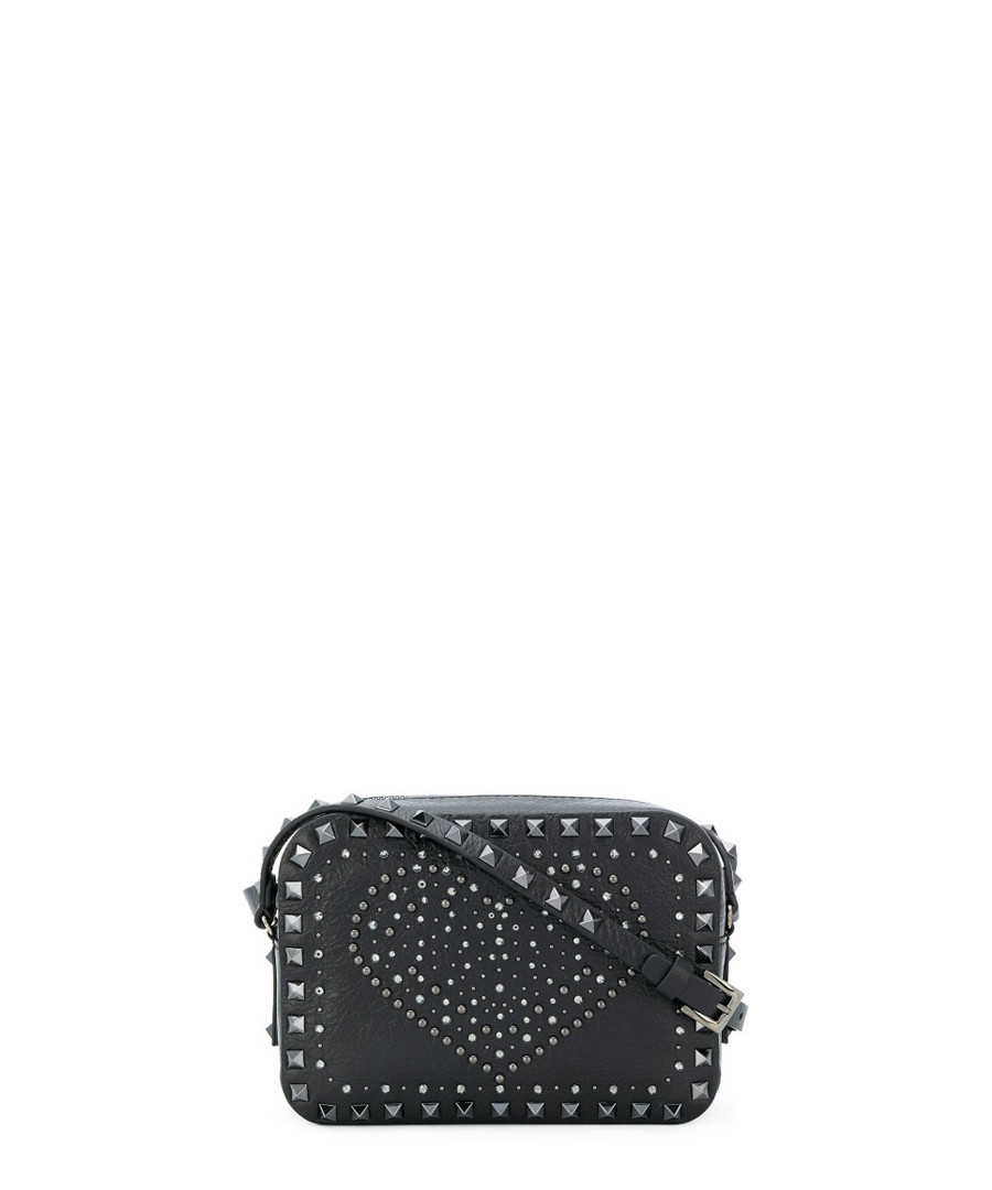 Black leather stud heart crossbody Sale - VALENTINO