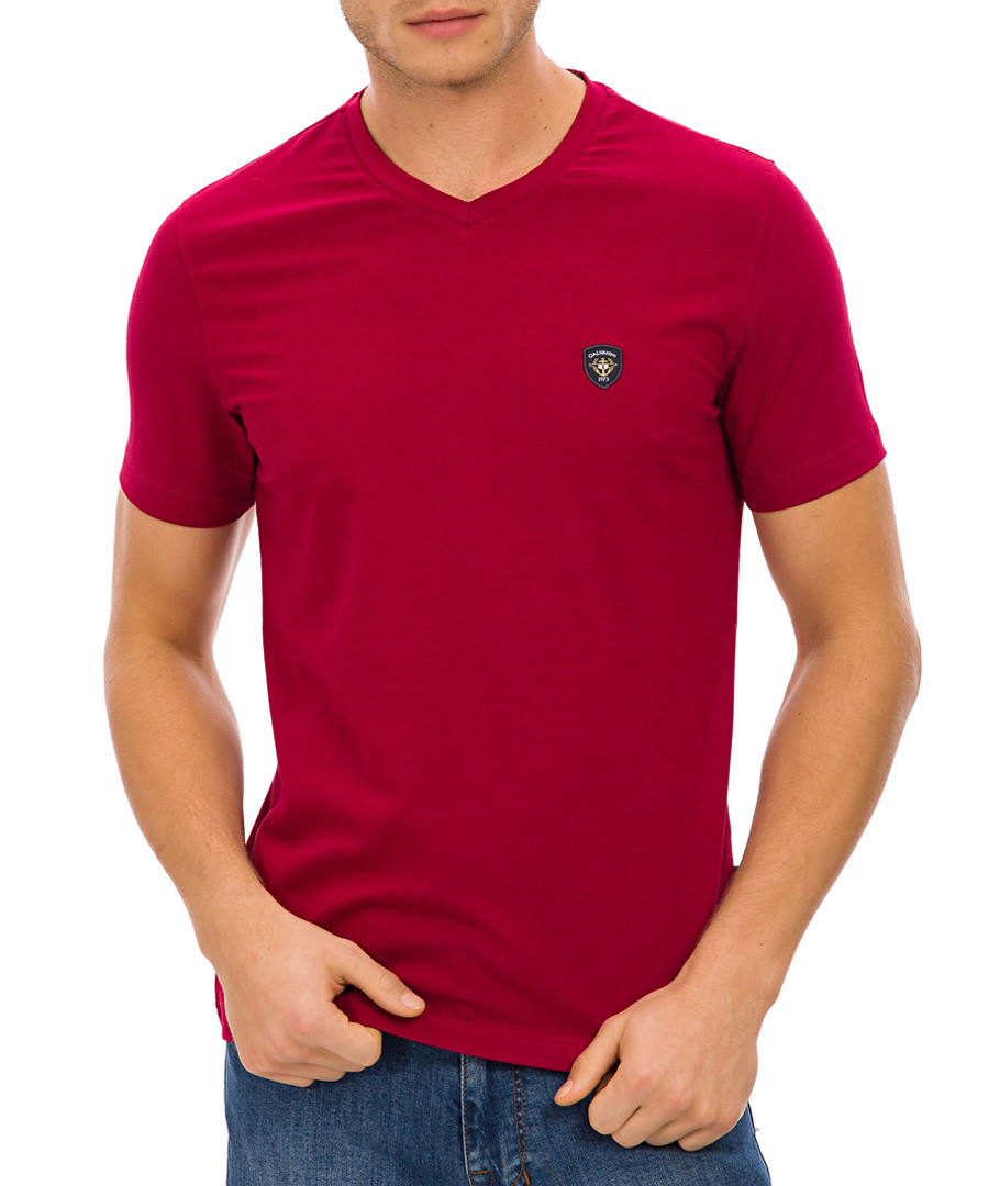 Red cotton logo T-shirt Sale - galvanni