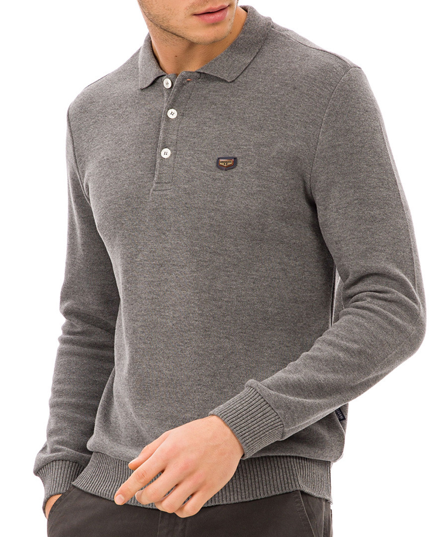 Grey logo polo shirt Sale - galvanni