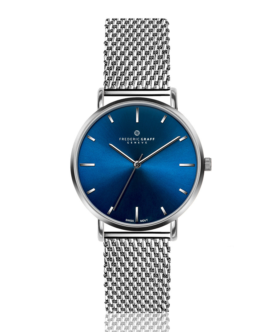 Mont Fort silver-tone steel mesh watch Sale - frederic graff