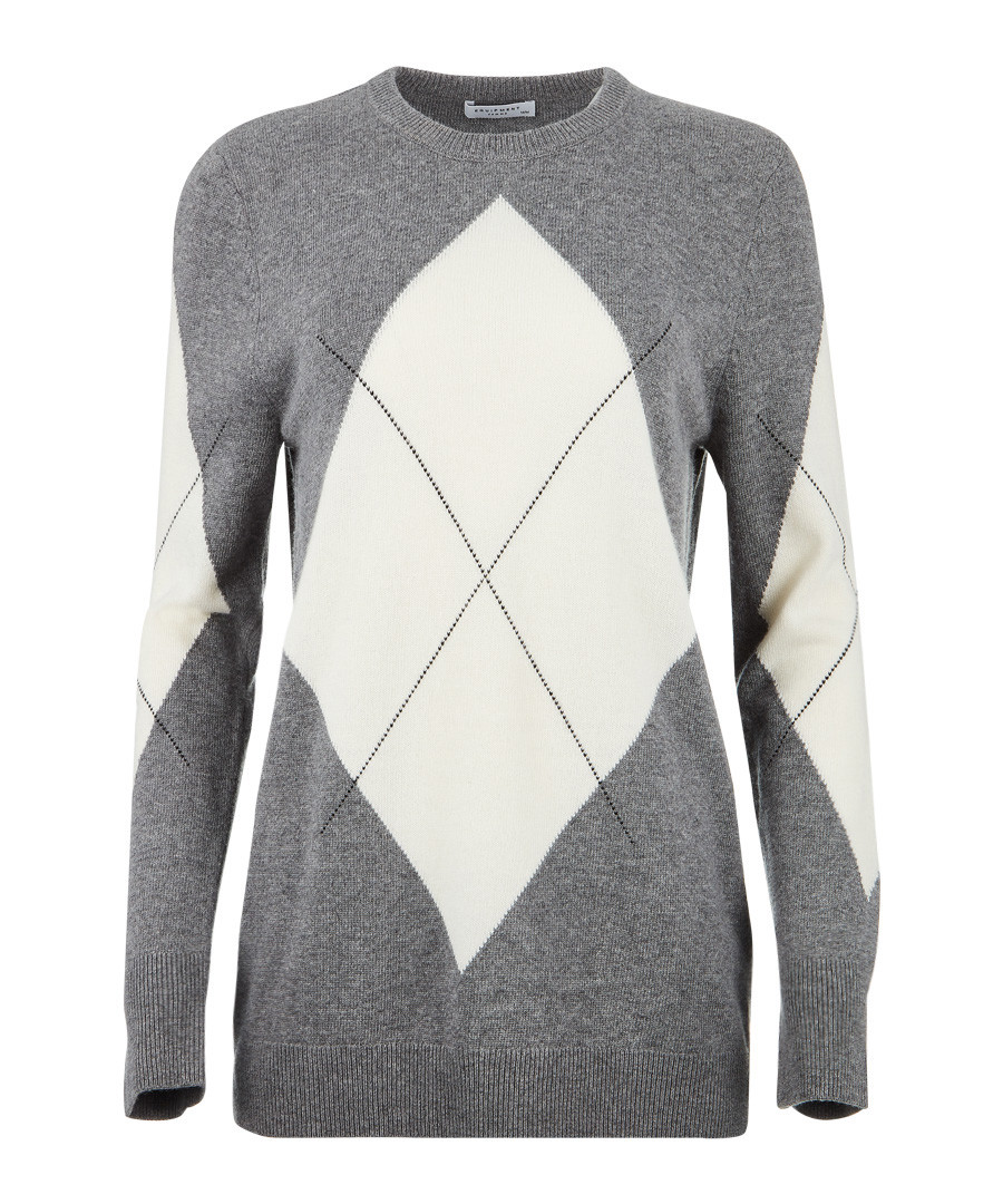 Grey wool blend argyle jumper Sale - equipment