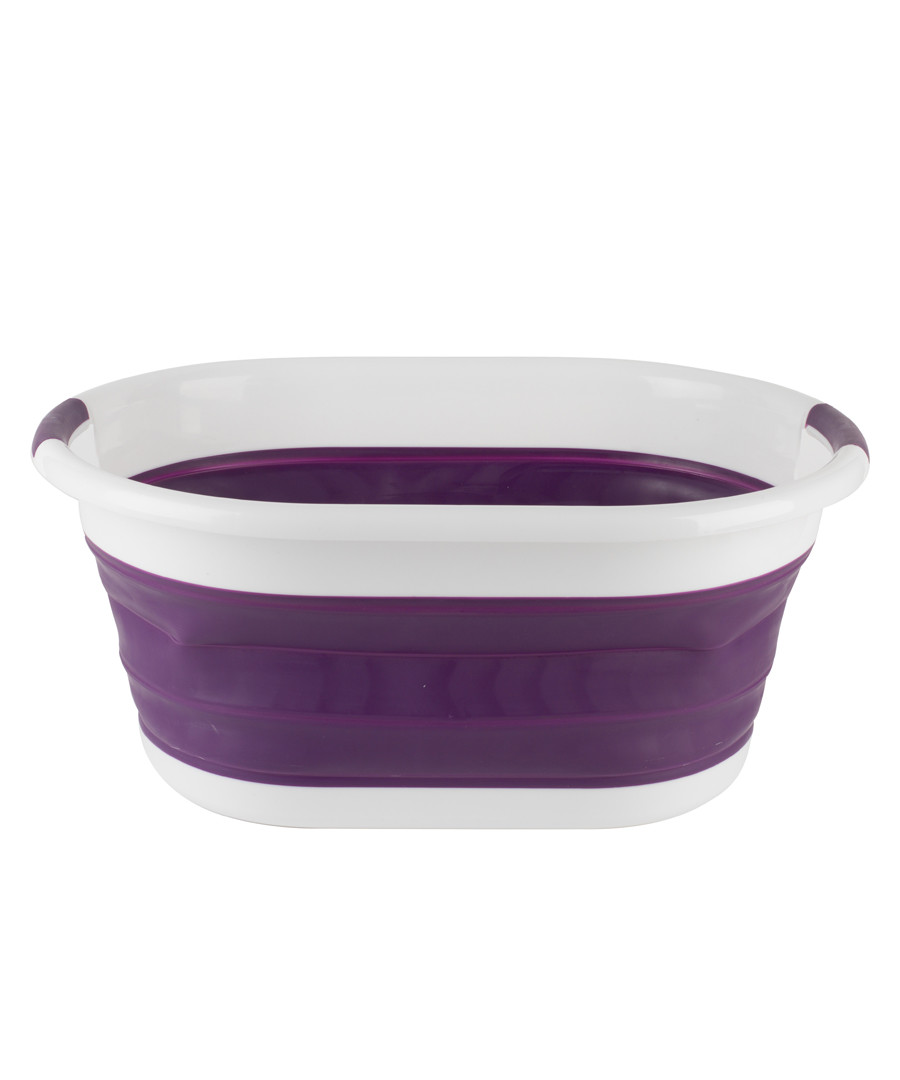 Oval collapsible mauve laundry basket Sale - beldray