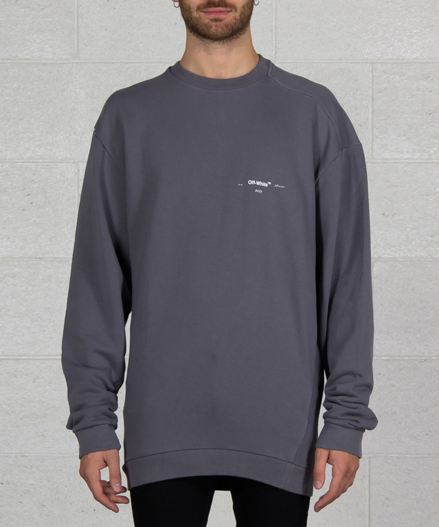 Grey pure cotton branded jumper Sale - off white