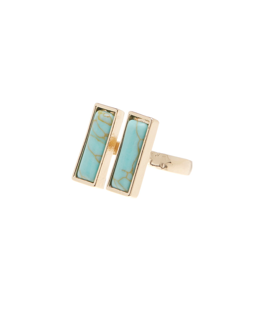 double gemstone bar open ring Sale - flint and mortar