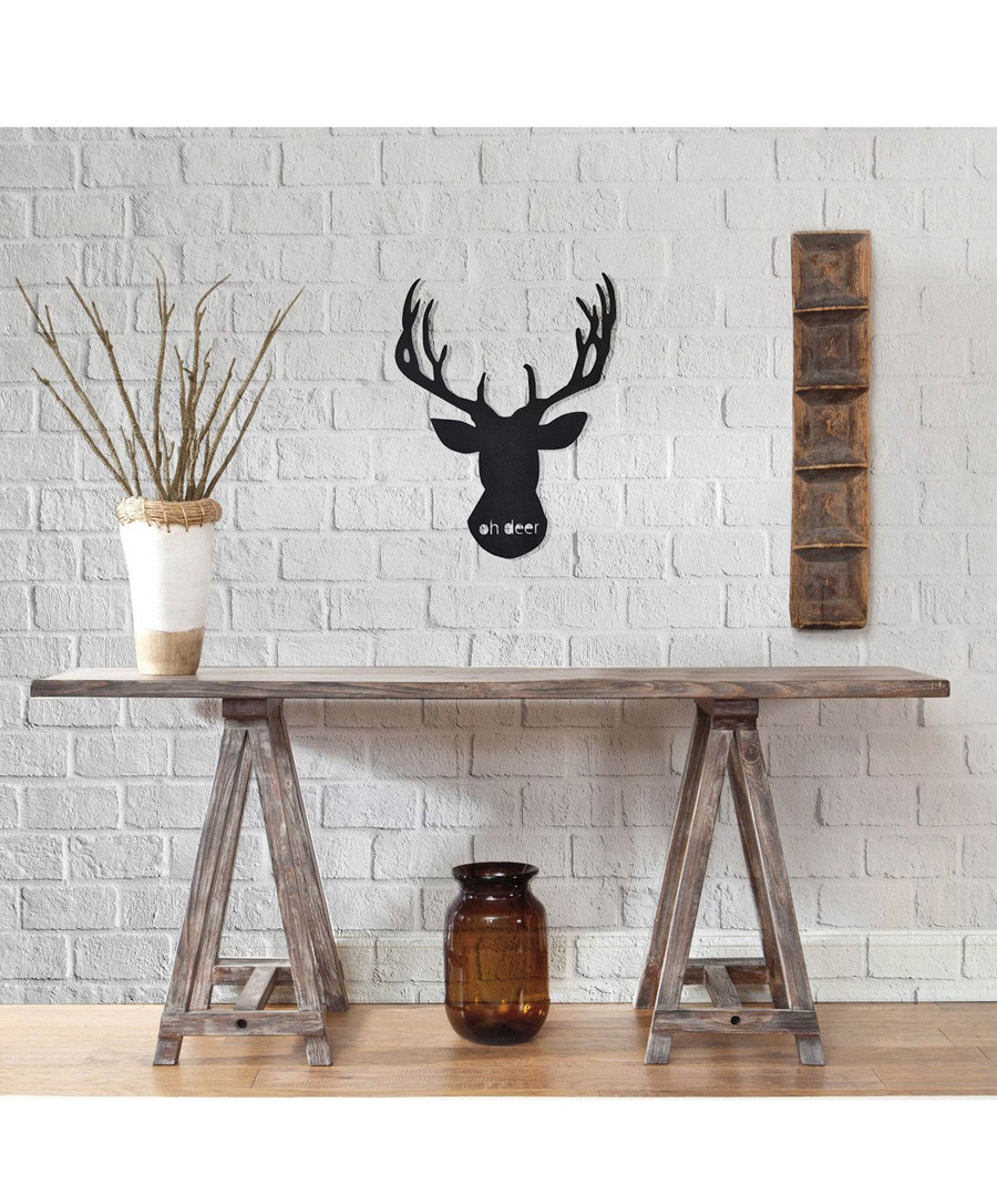 Black metal stag silhouette wall art Sale - homemania