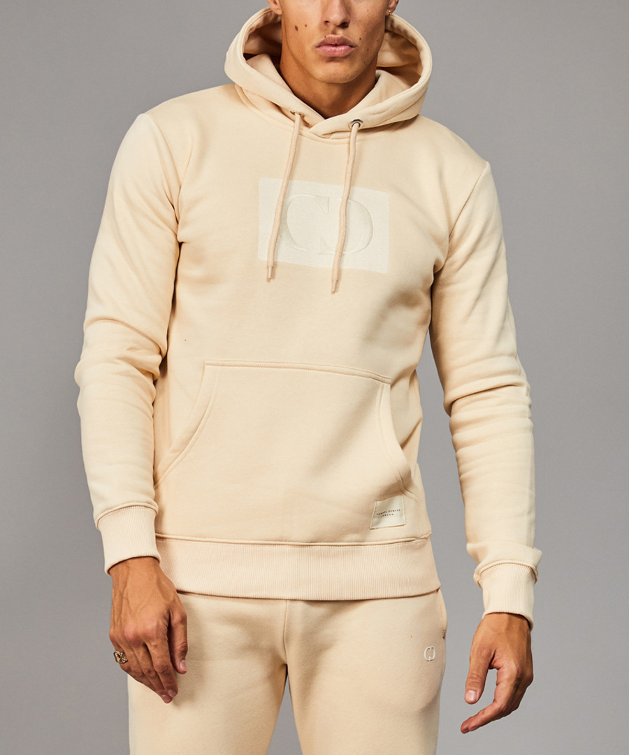 Pale yellow cotton blend logo hoodie Sale - criminal damage