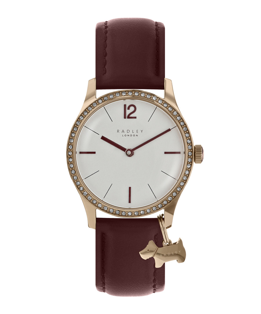 Brown leather & dog motif charm watch Sale - Radley London