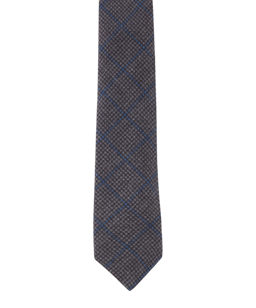 Grey wool & silk check tie Sale - hackett