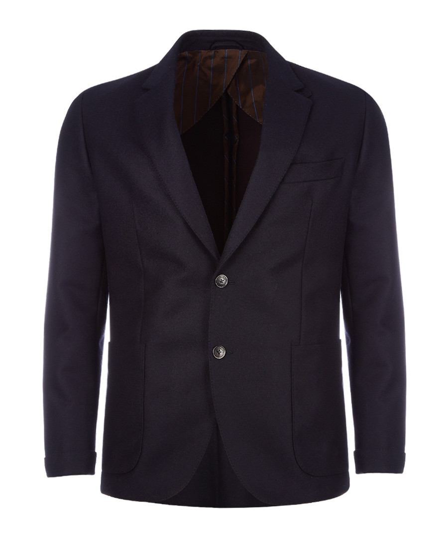 Navy & brown wool & cashmere jacket Sale - hackett