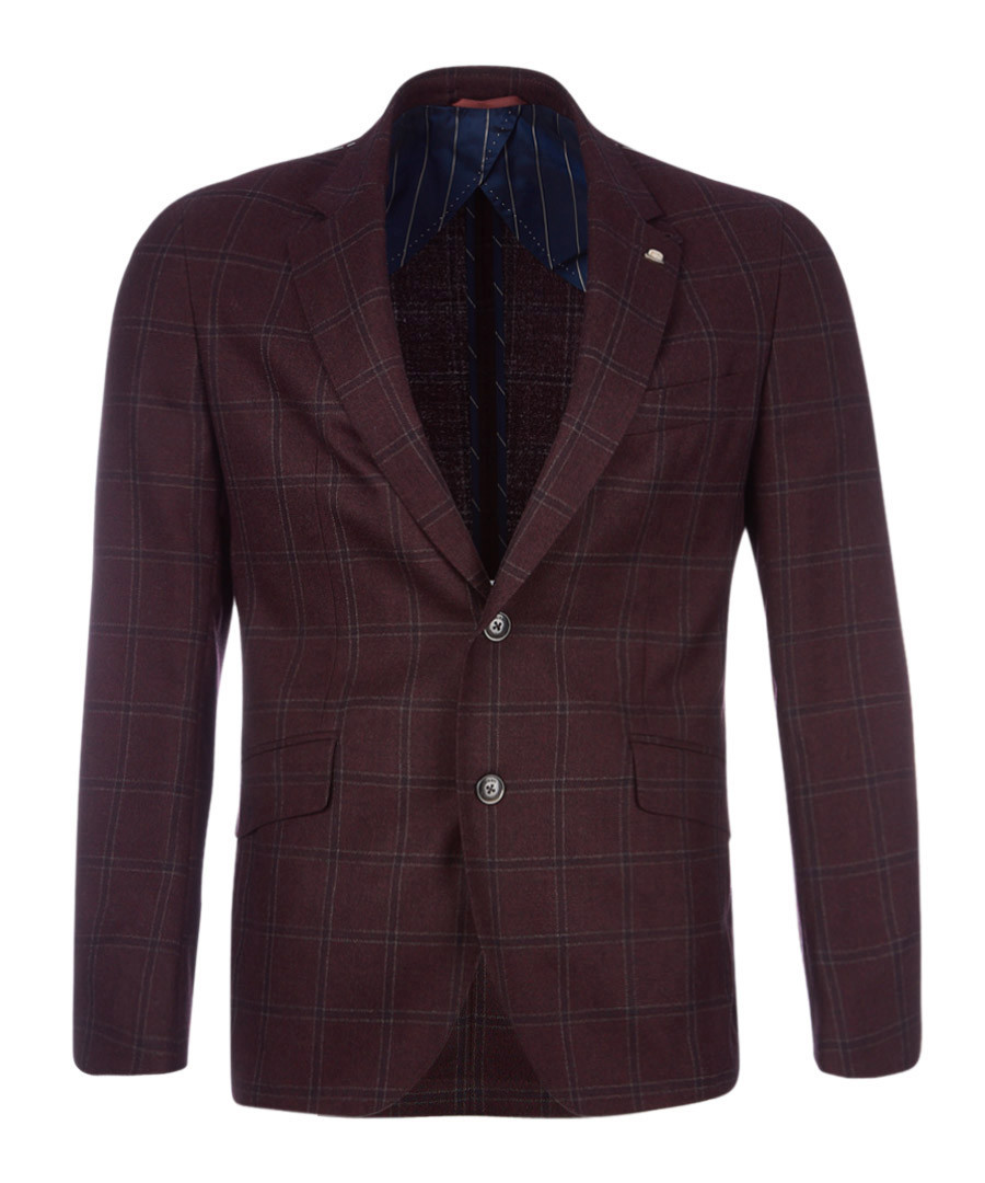 Burgundy pure wool jacket Sale - hackett