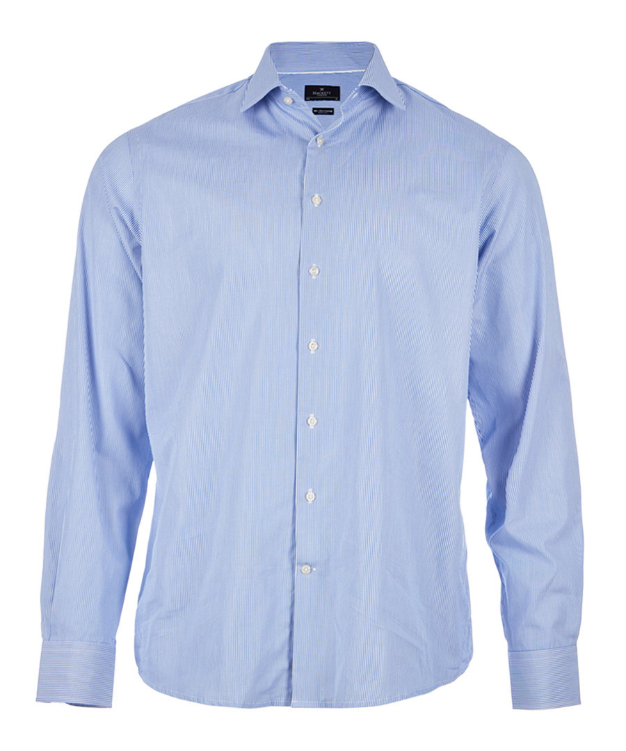 Blue pure cotton long sleeve shirt Sale - hackett