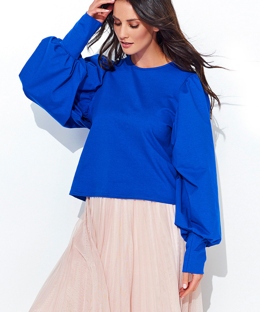 Cornflower cotton blend jumper Sale - numinou