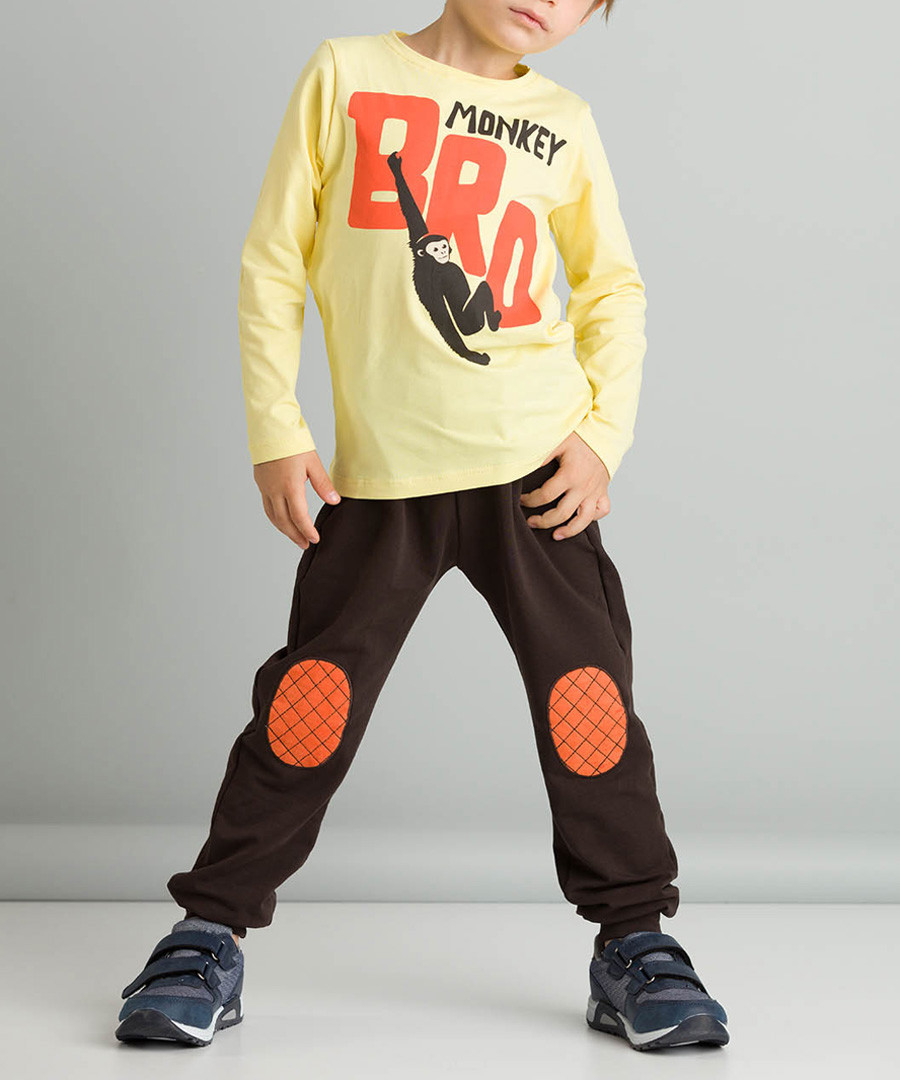 2pc monkey print cotton blend outfit set Sale - ollie&olla