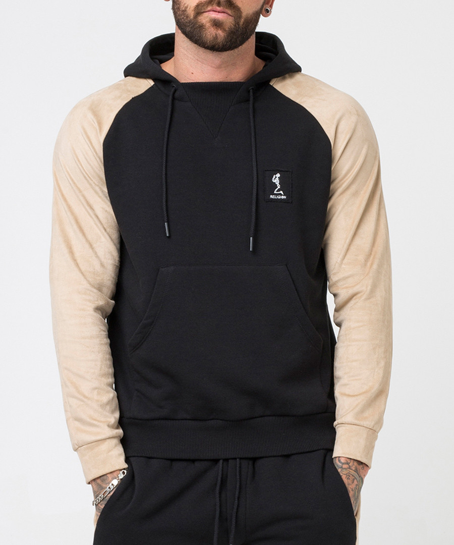 Tuesday black & sand cotton blend hoodie Sale - religion