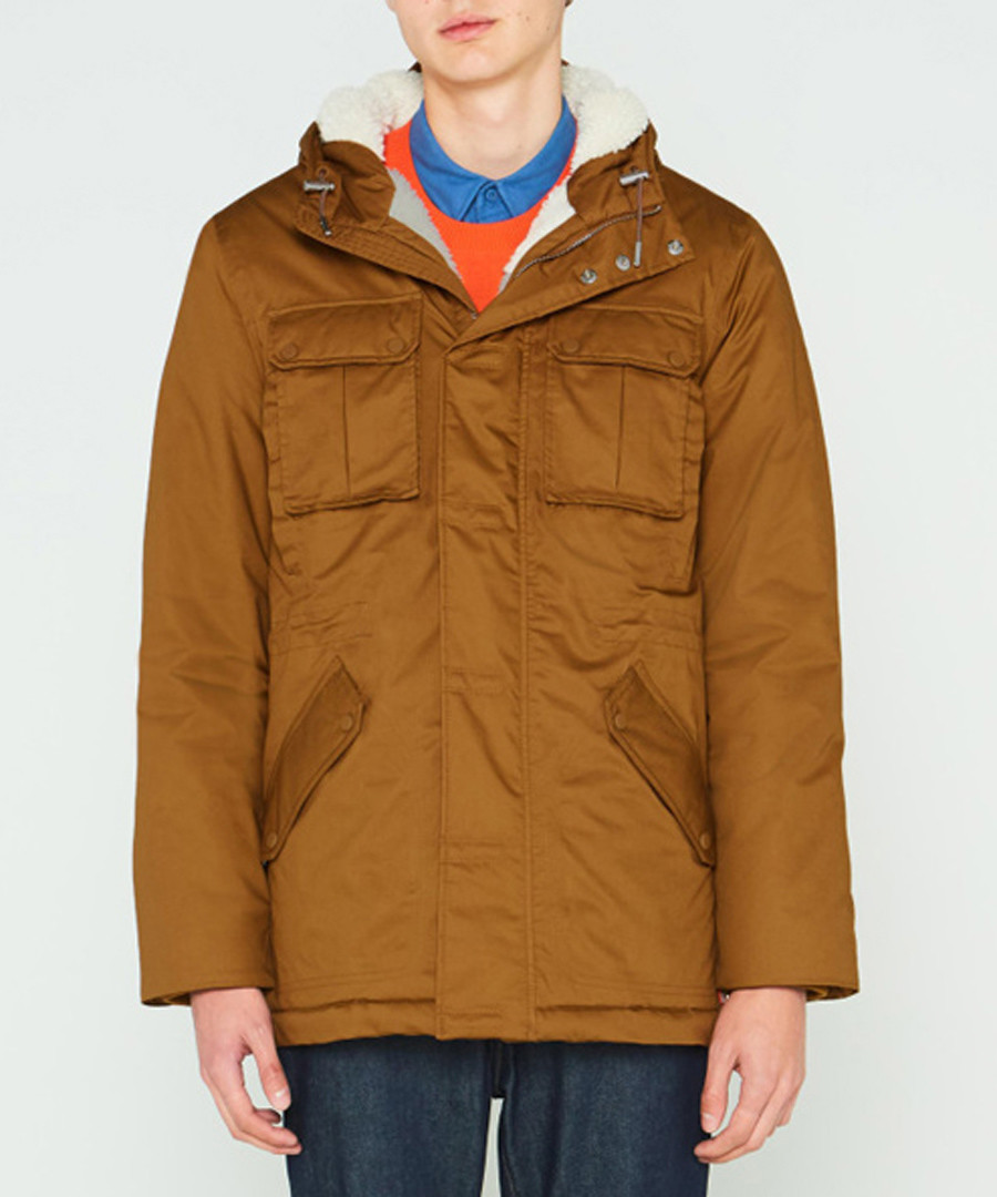 Men's camel pure cotton insulated anorak Sale - hunter