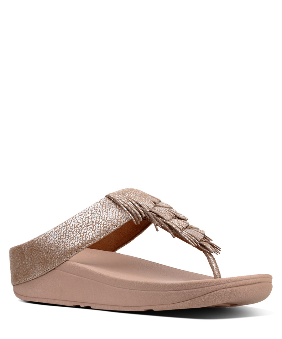 Nude fringed metallic sandals Sale - fitflop