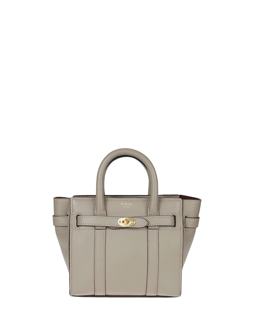Bayswater solid grey leather bag Sale - mulberry