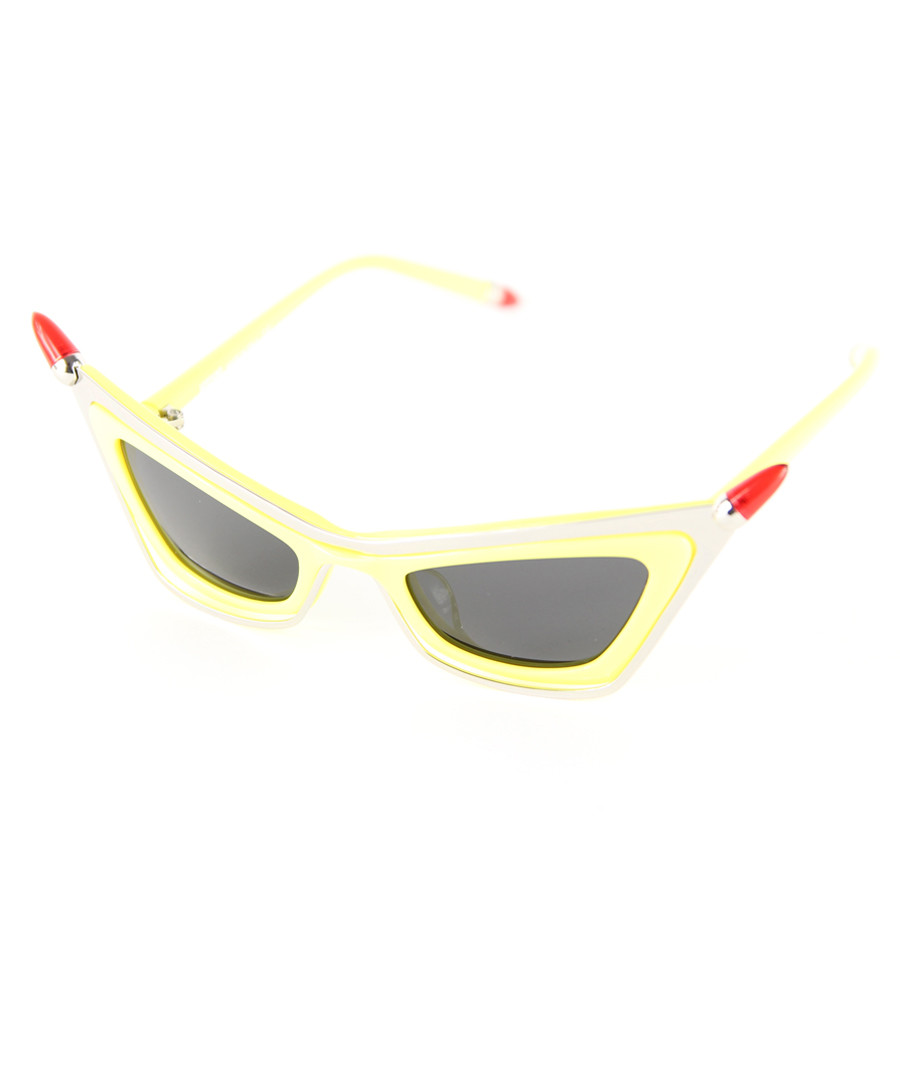 Yellow & lipstick angular sunglasses Sale - moschino