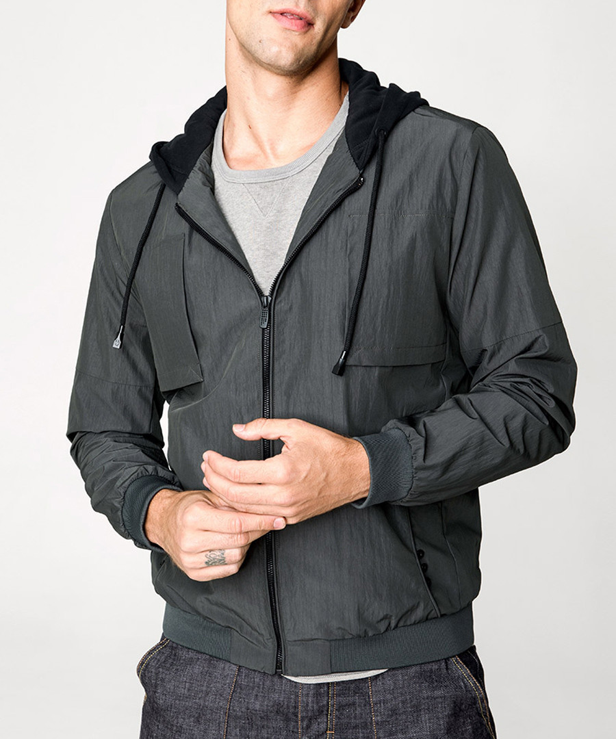 Charcoal full-zip hoodie Sale - kuegou