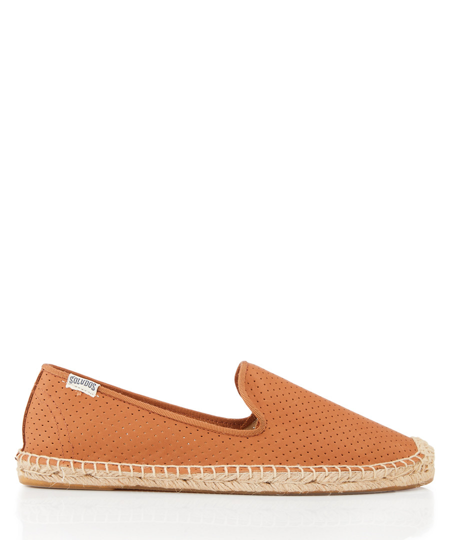 Smoking leather perforated espadrilles Sale - SOLUDOS