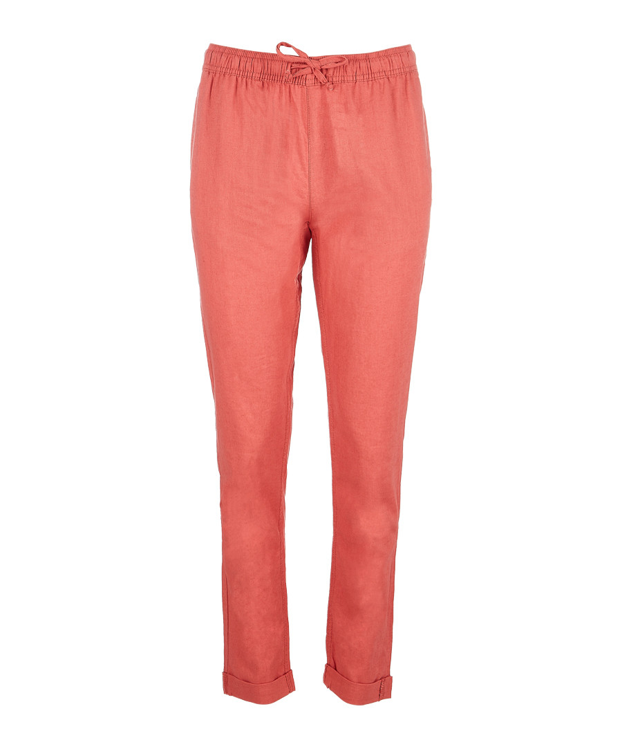 Ella coral linen & cotton trousers Sale - Onia