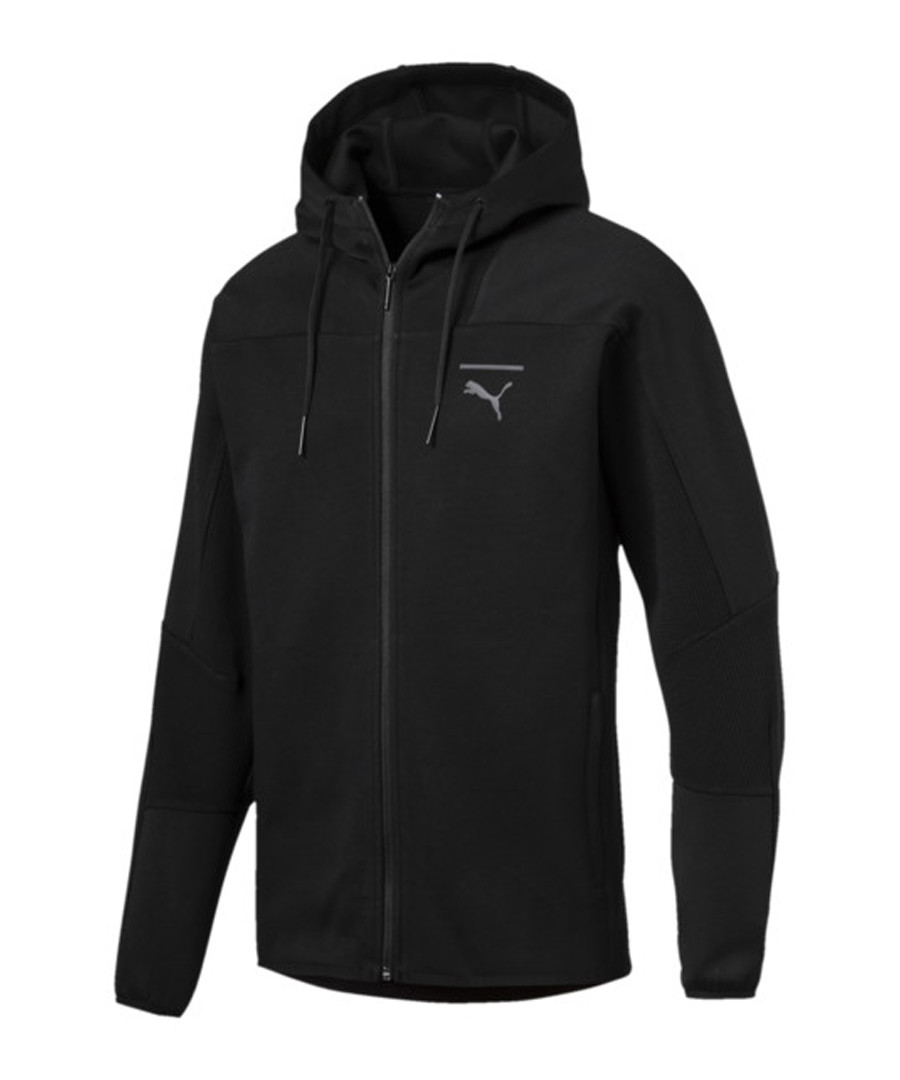 Men's PACE FZ black cotton blend HOODie Sale - puma