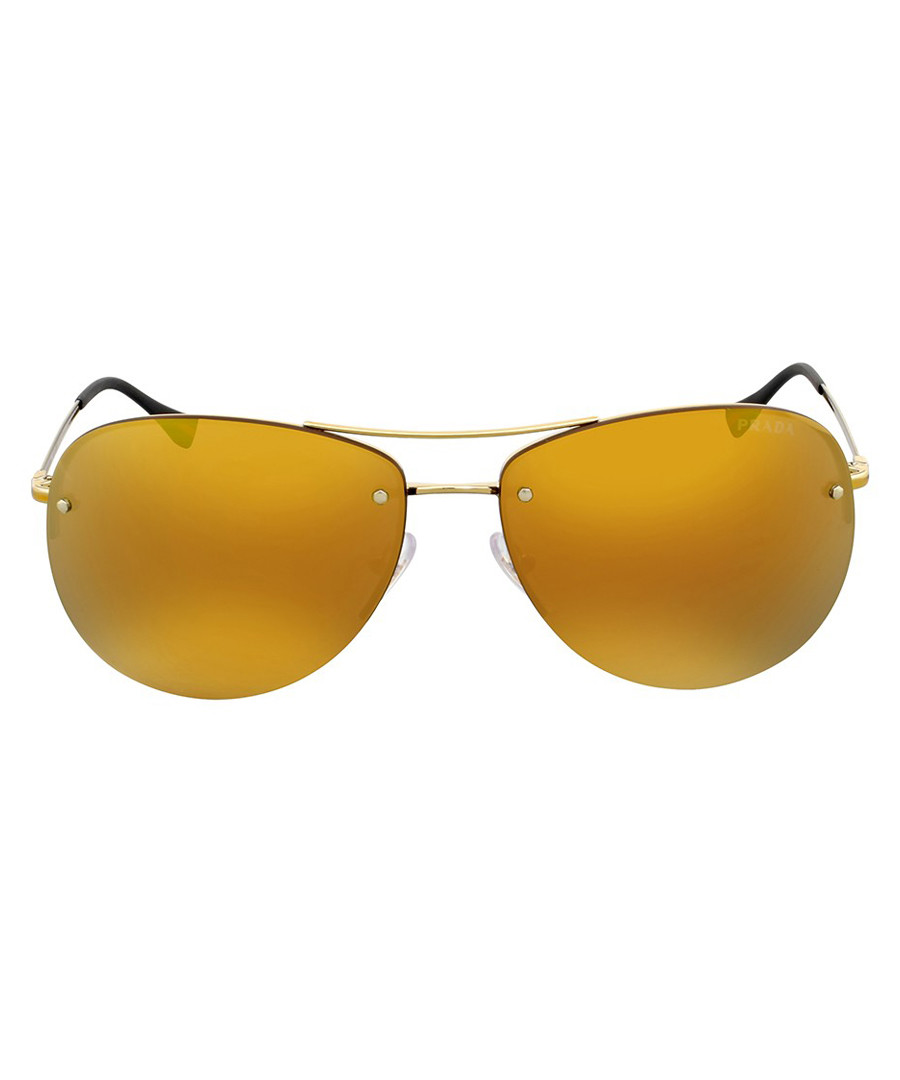 Gold-tone pilot sunglasses Sale - Prada Sport