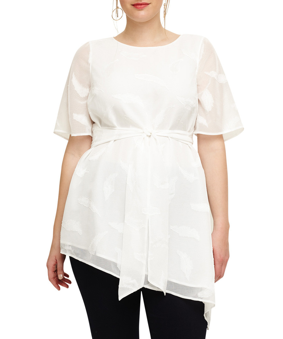 Sloane ivory waist-tie asymmetrical top Sale - phase eight