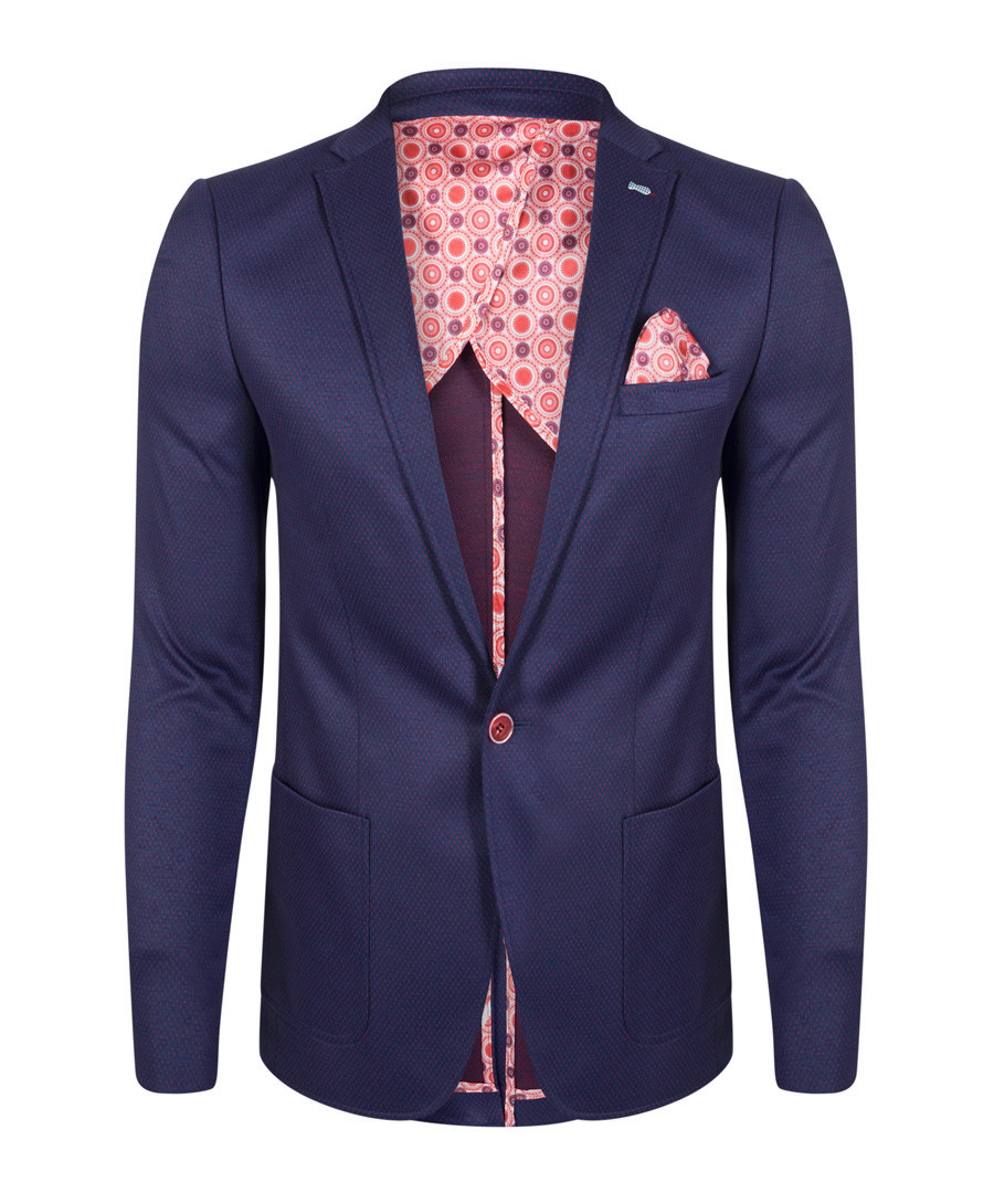 Navy cotton blend one-button blazer Sale - felix hardy