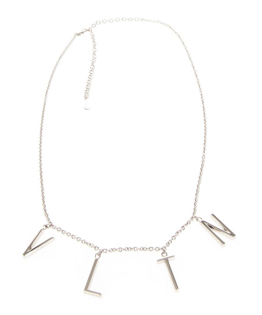 VLTN silver-tone logo necklace Sale - valentino garavani