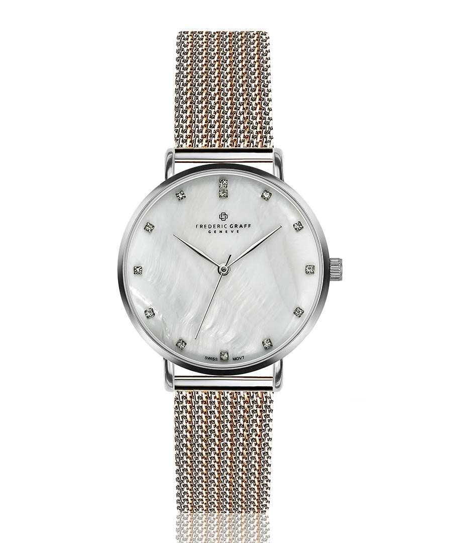 La Singla dual-tone steel mesh watch Sale - frederic graff
