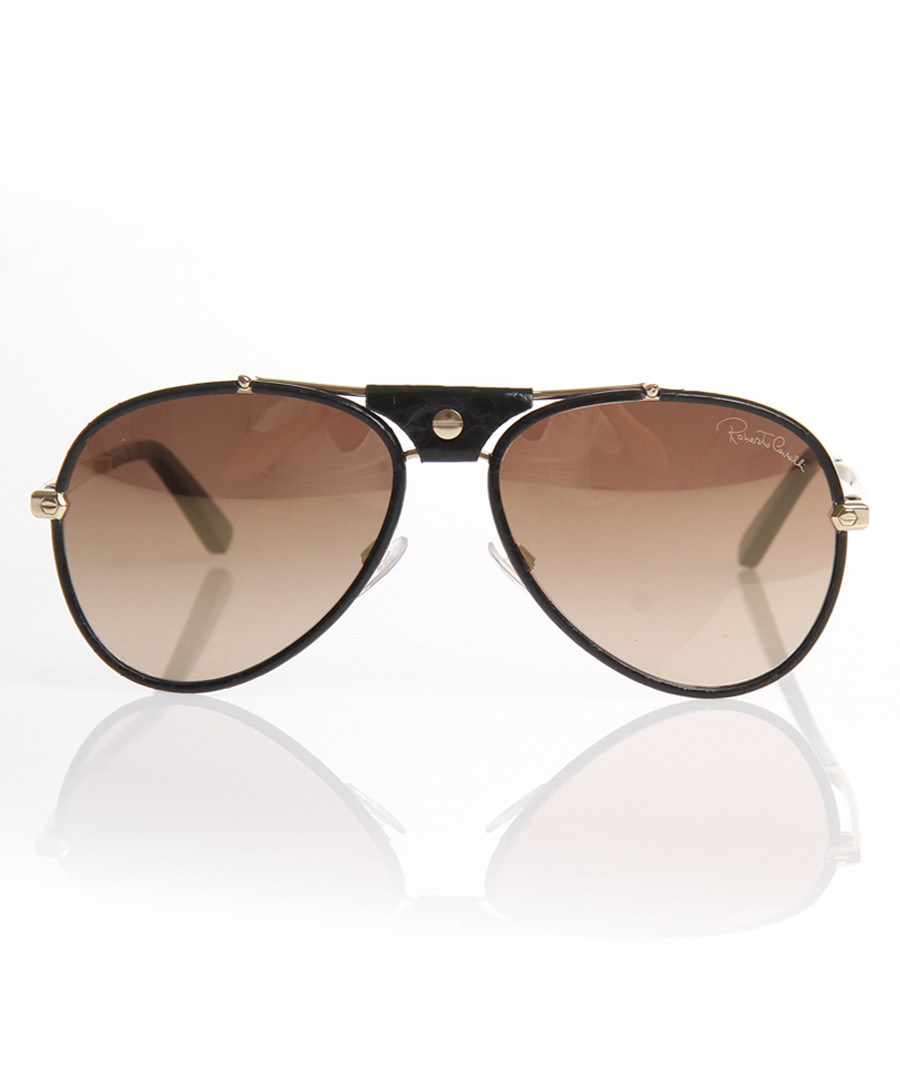 Black & brown aviator sunglasses Sale - Roberto Cavalli