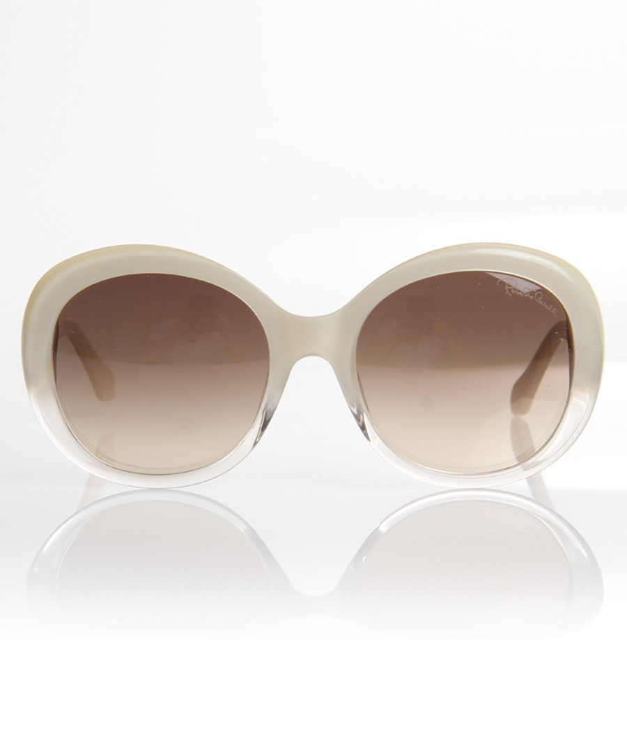 Brown & ivory thick-rim sunglasses Sale - roberto cavalli
