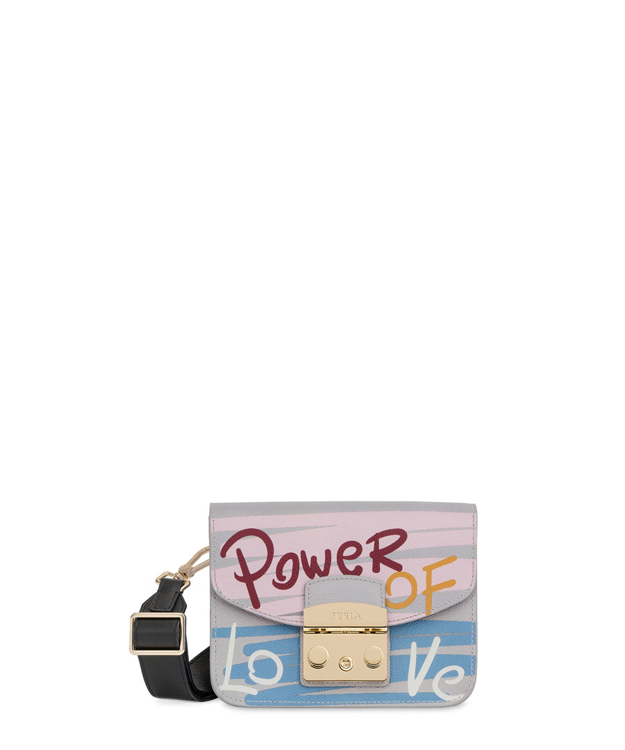 Grey & multi-colour leather shoulder bag Sale - furla