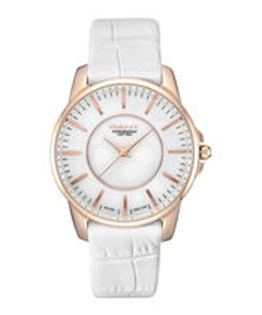 Gold-tone & white moc-croc leather watch Sale - gant