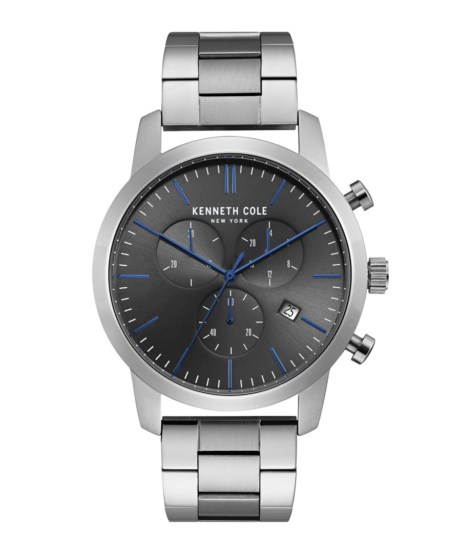 Silver-tone & black dial watch Sale - ken cole